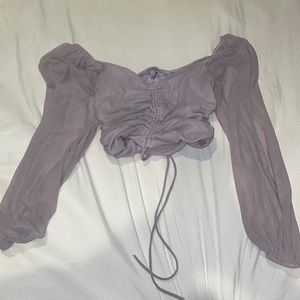 Off shoulder purple top